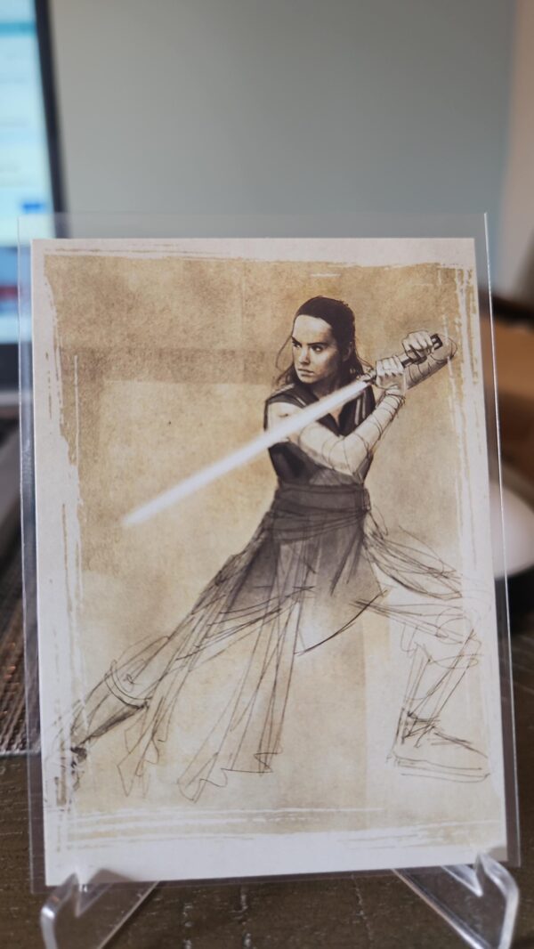 2017 Topps Star Wars: The Last Jedi Illustrated Rey #SWI-1 Insert Card