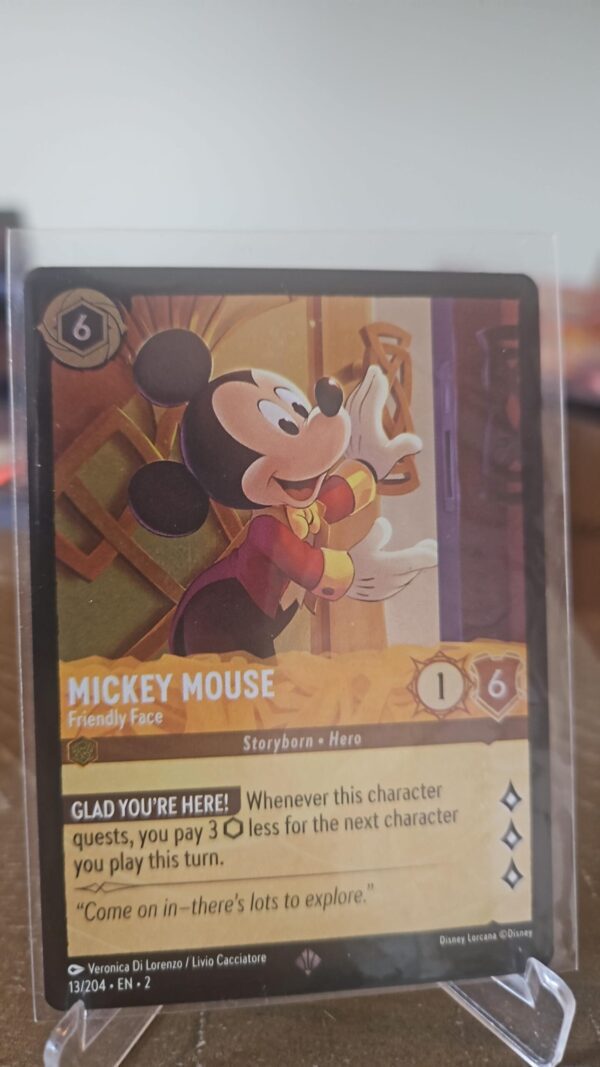 Disney Lorcana Mickey Mouse Friendly Face 13/204 COLD Foil Rise Of Floodborn