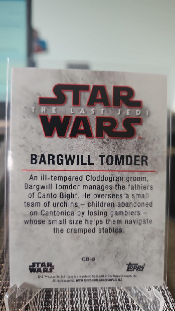 2018 Topps Star Wars: The Last Jedi Series II Bargwill Tomder #CB-8 - Image 2