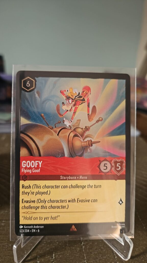 Disney Lorcana Goofy Flying Goof 123/204 Azurite Sea rare cold foil card