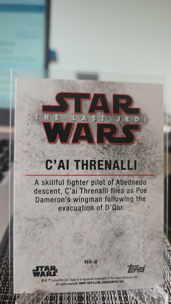 2018 Star Wars: The Last Jedi Series II Leaders of Resistance C'ai Threnalli #rs-8 - Image 2