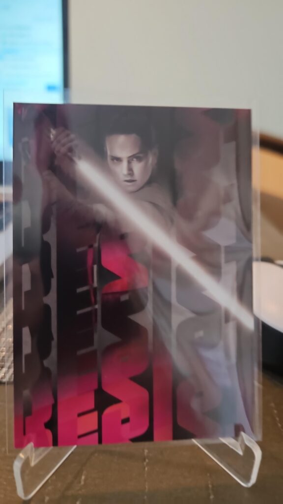 2018 Topps Star Wars The Last Jedi Series 2 Rey Continuity #12 of 15 trading card, featuring Rey from the sequel trilogy, highly collectible for Star Wars fans