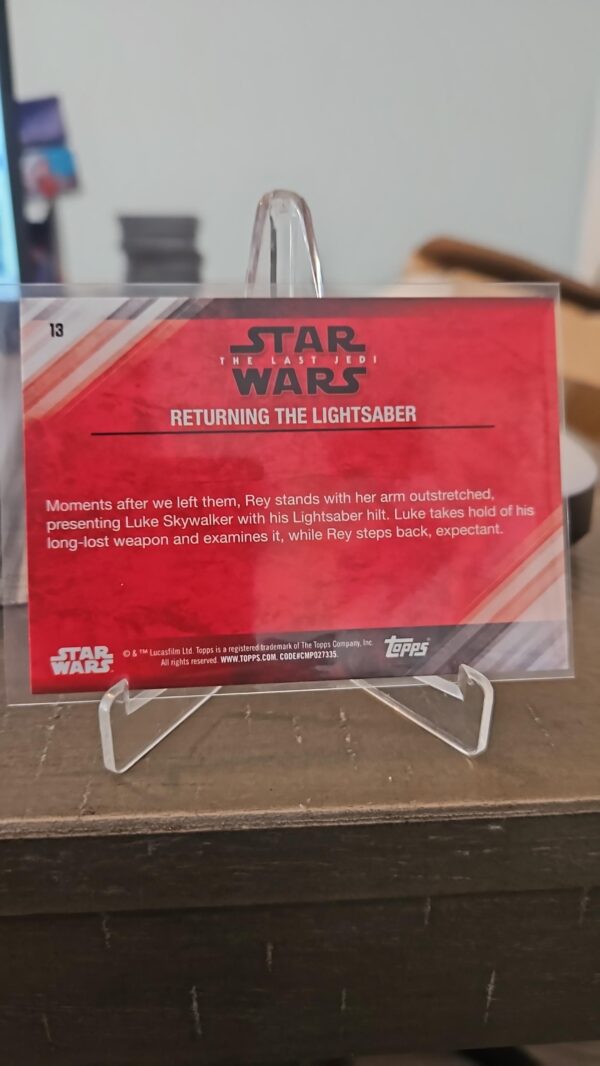 2018 Topps Star Wars: The Last Jedi Series II Purple Rey Luke Skywalker #13 - Image 2