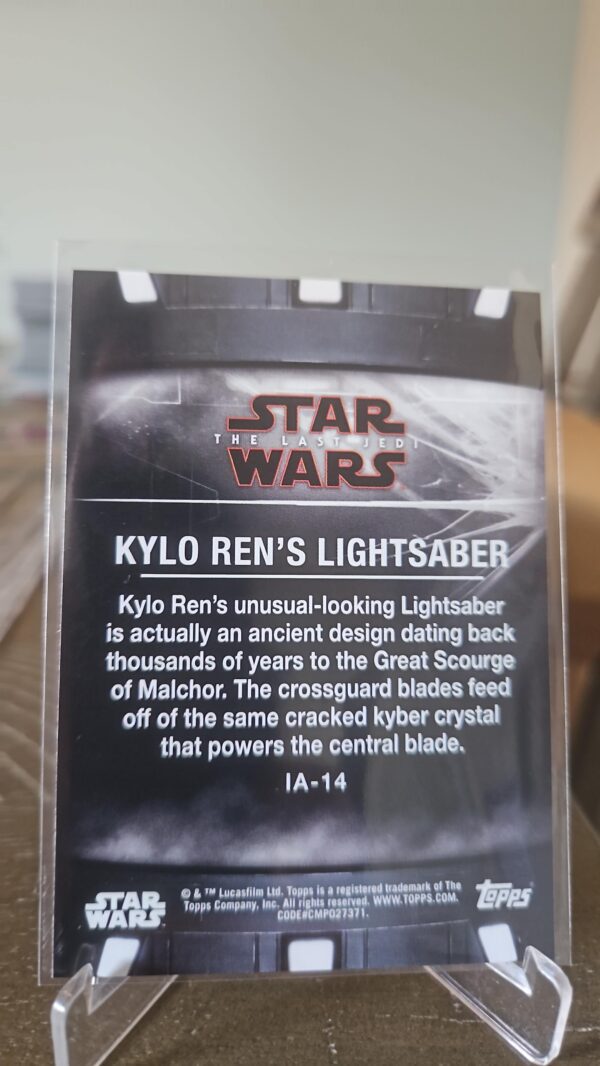 2018 Topps Star Wars The Last Jedi Series 2 Items & Artifacts kylo ren's lightsaber ia-14 - Image 2
