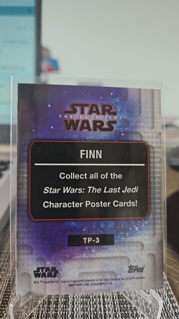 2018 Topps Star Wars: The Last Jedi Series II Teaser Poster #tp-3 finn - Image 2