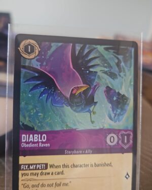 Disney Lorcana Diablo Obedient Raven 49/204 cold foil card Azurite Sea uncommon Amethyst Ink Storyborn Villain Sorcerer