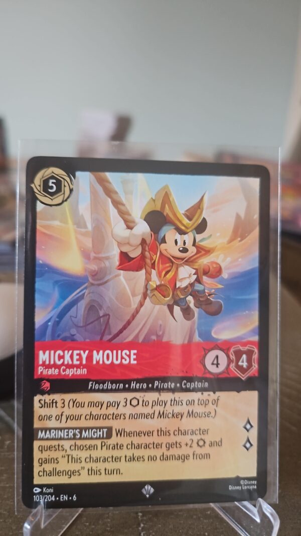 Mickey Mouse - Pirate Captain 103/204 Super Rare Azurite Sea Lorcana non foil Card