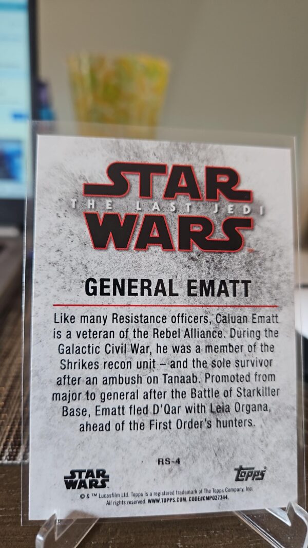 Topps Star Wars The Last Jedi series 2 leaders of the resistance general ematt rs-4 - Image 2
