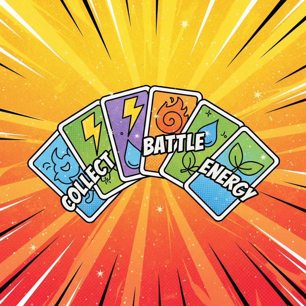 Pokémon, trading cards, energy symbols, English text, TCG, collectible