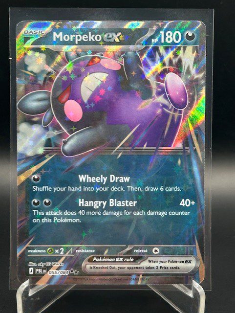 Front view of Pokémon TCG Morpeko ex Double Rare Holo card number 055/084 from Pitch Black set