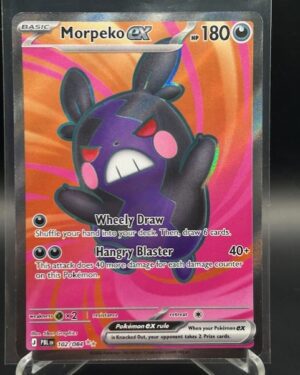 Front view of Pokémon TCG Morpeko ex Full Art Ultra Rare card number 102/084 from Pitch Black set