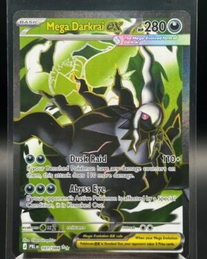 Front view of Pokémon TCG Mega Darkrai ex Full Art Ultra Rare card number 101/084 from Pitch Black set