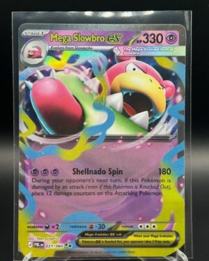 Front view of Pokémon TCG Mega Slowbro ex Double Rare Holo card number 031/084 from Pitch Black set