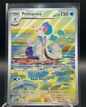 Front view of Pokémon TCG Primarina Illustration Rare full art card number 088/084 from Pitch Black set