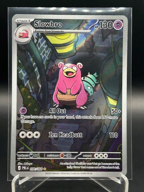 Front view of Pokémon TCG Slowbro Illustration Rare full art card number 090/084 from Pitch Black set