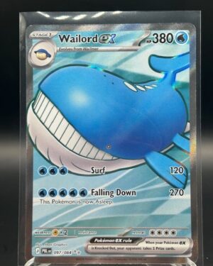 Front view of Pokémon TCG Wailord ex Full Art Ultra Rare card number 097/084 from Pitch Black set
