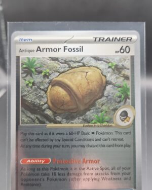 Antique Armor Fossil 072/084 Reverse Holo Pokémon card from Pitch Black ME05 in Near Mint condition.