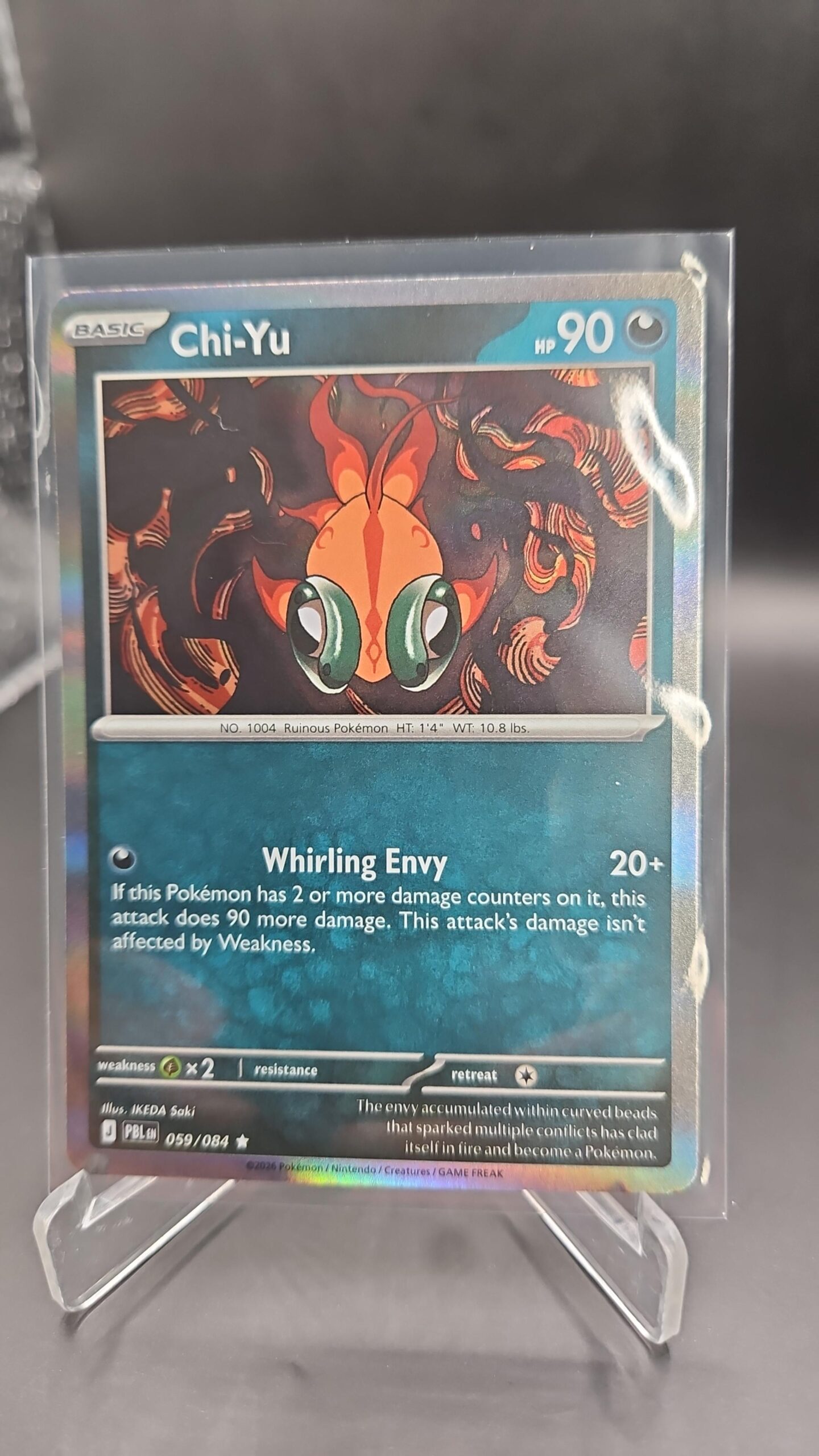 Chi‑Yu 059/084 Rare Holo Pokémon card from Pitch Black ME05 in Near Mint condition.