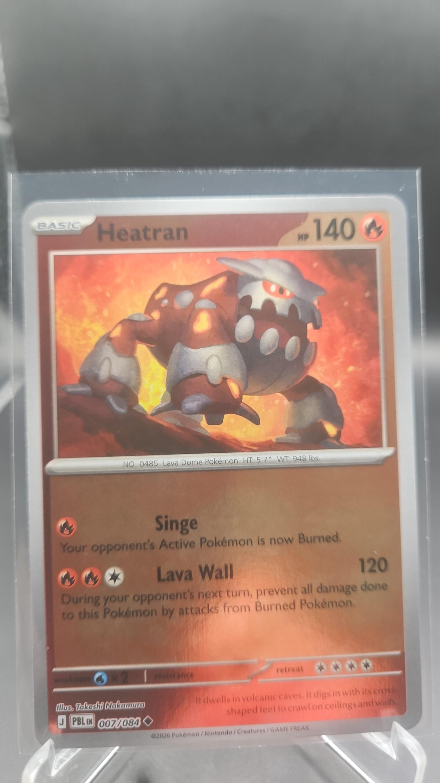 Heatran 007/084 Reverse Holo Pokémon card from the Mega Evolution Era Pitch Black ME05 set in Near Mint condition.