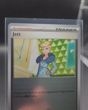 Jett 079/084 Reverse Holo Pokémon card from the Mega Evolution Era Pitch Black ME05 set in Near Mint condition.