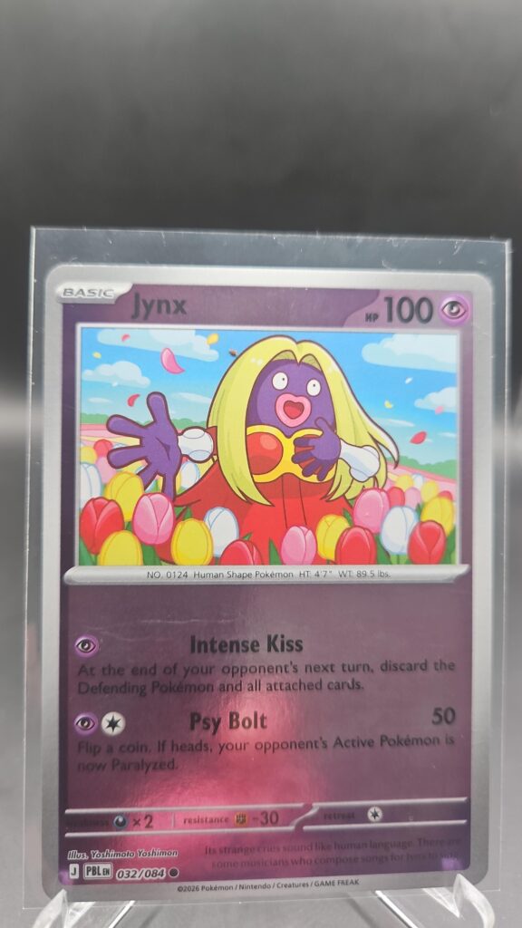 Jynx 032/084 Reverse Holo Pokémon card from the Mega Evolution Era Pitch Black ME05 set in Near Mint condition.