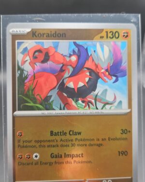 Koraidon 047/084 Reverse Holo Pokémon card from the Mega Evolution Era Pitch Black ME05 set in Near Mint condition.