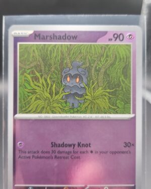 Marshadow 040/084 Reverse Holo Pokémon card from the Mega Evolution Era Pitch Black ME05 set in Near Mint condition.