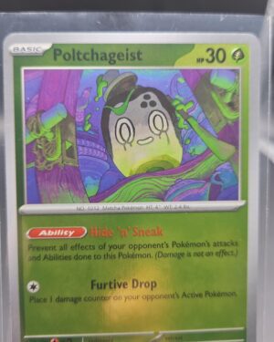Poltchageist 005/084 Reverse Holo Pokémon card from the Mega Evolution Era Pitch Black ME05 set in Near Mint condition.