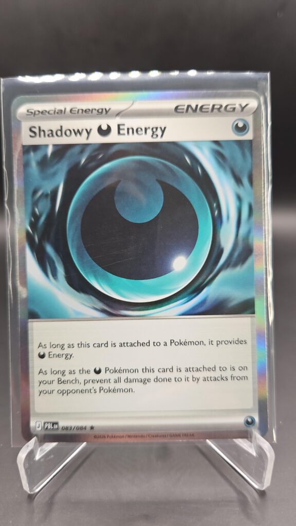 Shadowy Darkness Energy 083/084 Rare Holo Pokémon card from Pitch Black ME05 in Near Mint condition.