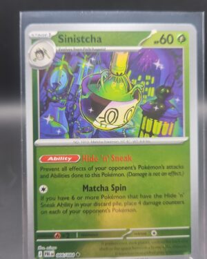 Sinistcha 006/084 Reverse Holo Pokémon card from Pitch Black ME05 in Near Mint condition.