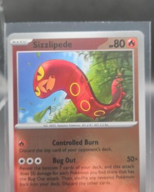 Sizzlipede 009/084 Reverse Holo Pokémon card from the Mega Evolution Era Pitch Black ME05 set in Near Mint condition.