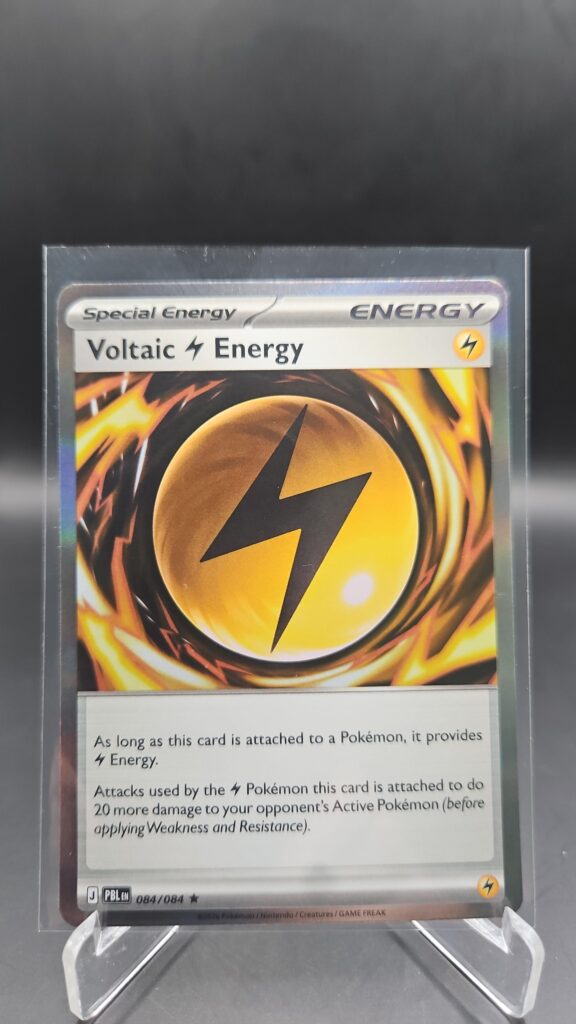 Voltaic Lightning Energy 084/084 Rare Holo Pokémon card from Pitch Black ME05 in Near Mint condition.