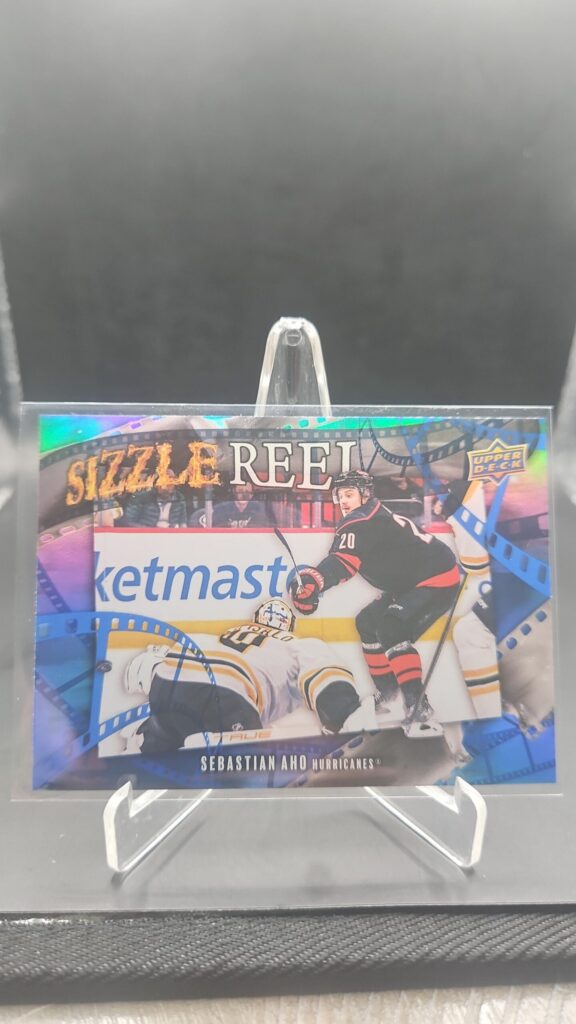 Sebastian Aho Sizzle Reel #SR‑44 card from 2025‑26 Upper Deck Series 2 in Near Mint condition.