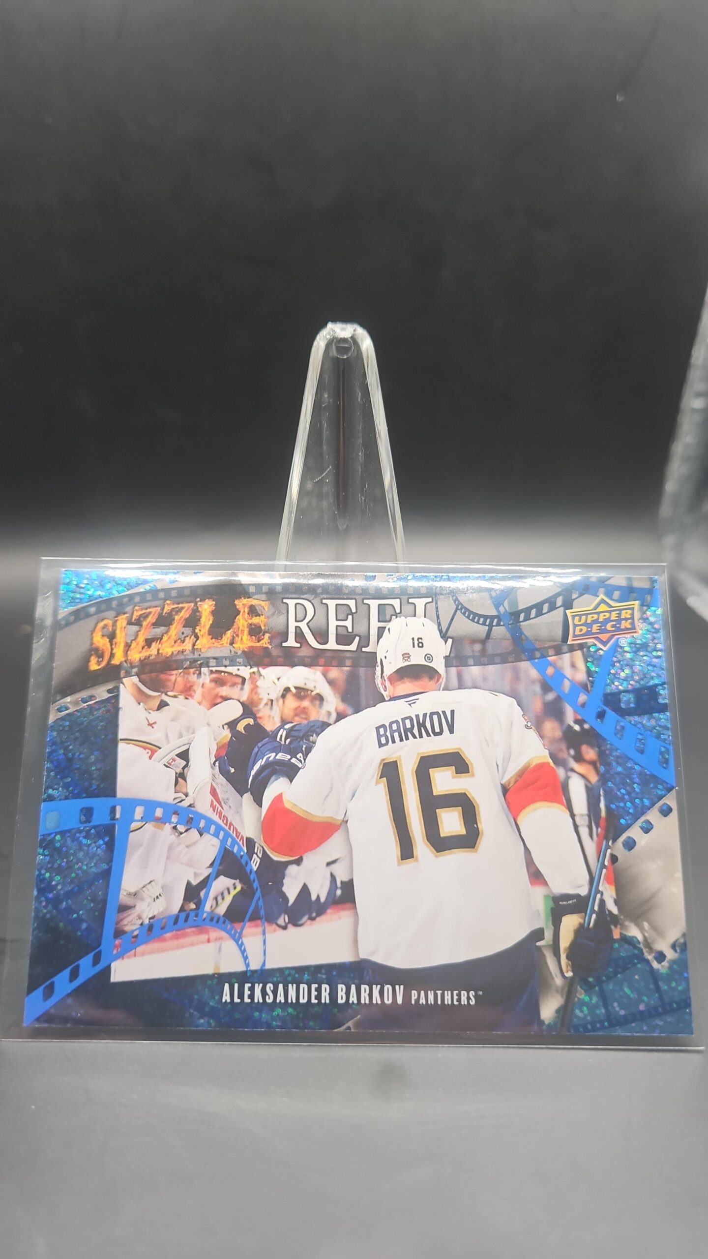 Aleksander Barkov Sizzle Reel Speckle #SR‑63 card from 2025‑26 Upper Deck Series 2 in Near Mint condition