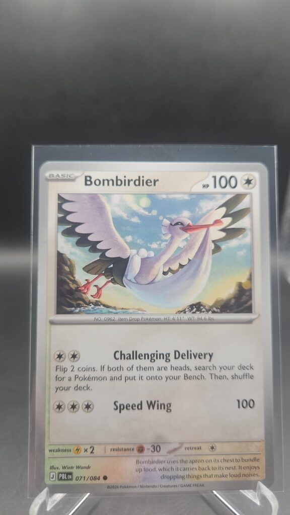 Bombirdier 071/084 Base Common Pokémon card from the Mega Evolution Era Pitch Black ME05 set in Near Mint condition.