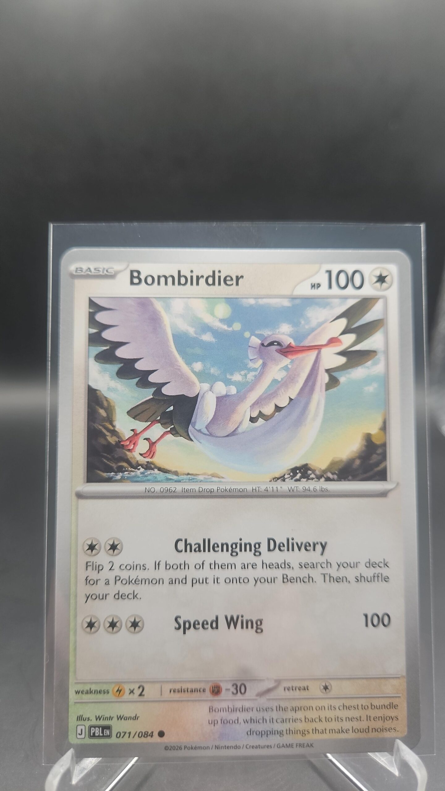 Bombirdier 071/084 Base Common Pokémon card from the Mega Evolution Era Pitch Black ME05 set in Near Mint condition.