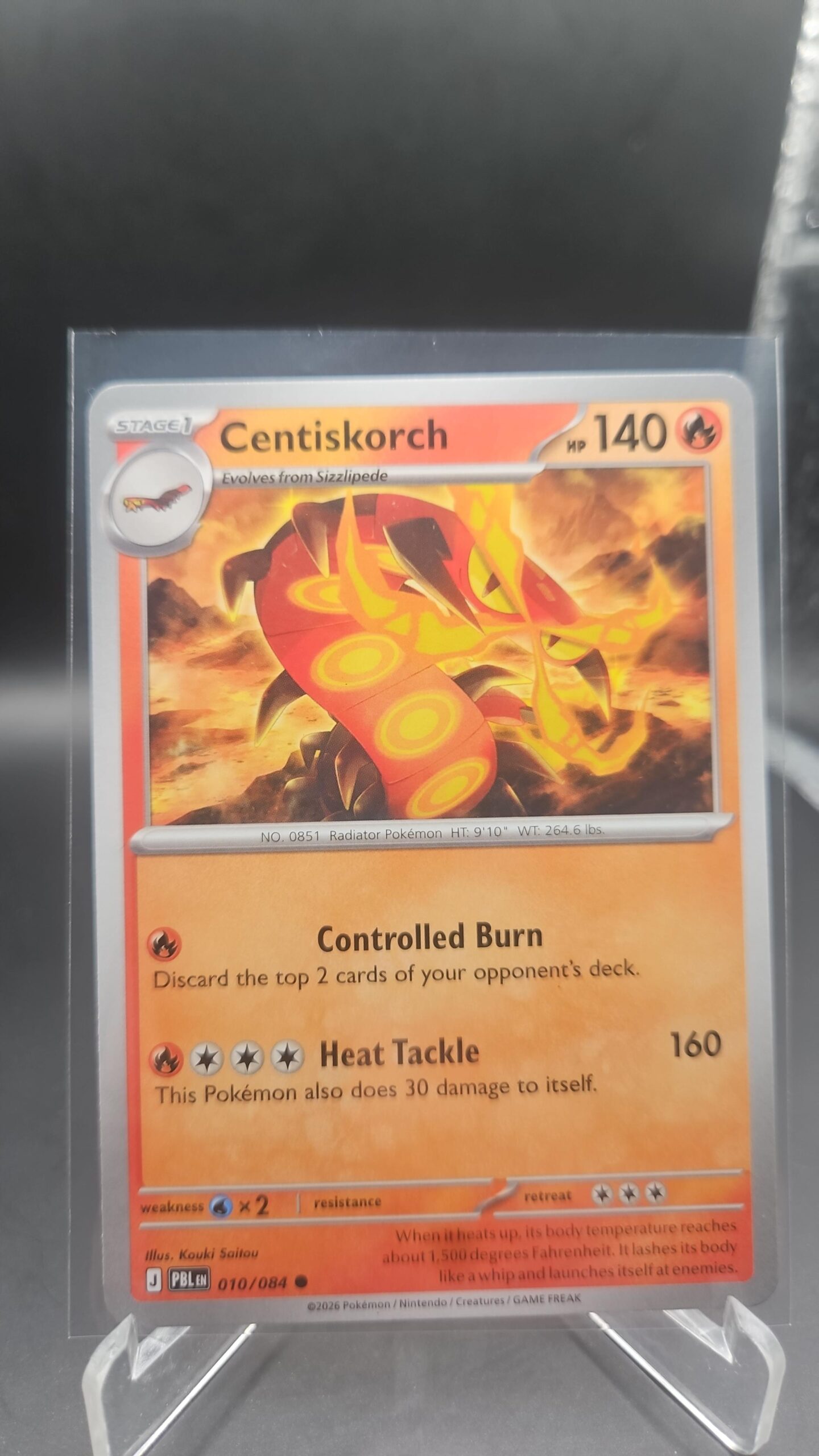 Centiskorch 010/084 Base Uncommon Pokémon card from the Mega Evolution Era Pitch Black ME05 set in Near Mint condition.