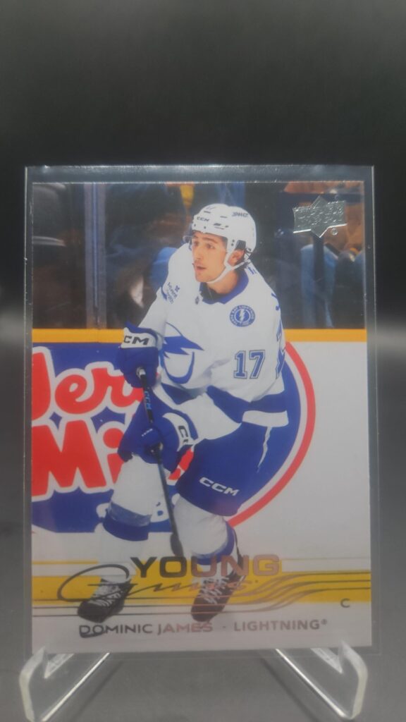 Dominic James Young Guns #485 card from 2025‑26 Upper Deck Series 2 in Near Mint condition.