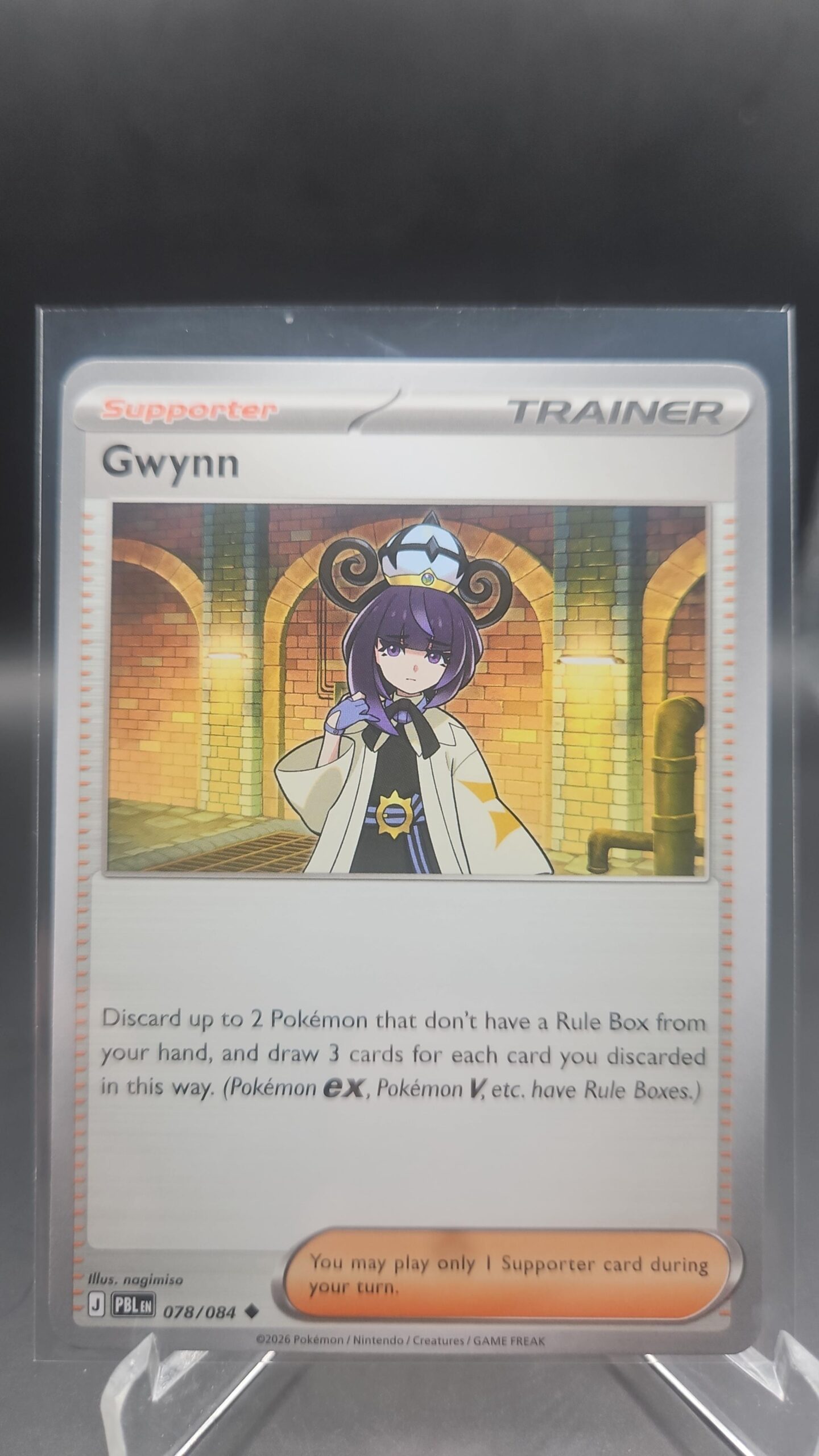 Gwynn 078/084 Base Common Pokémon card from the Mega Evolution Era Pitch Black ME05 set in Near Mint condition.