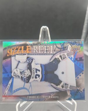 Connor Hellebuyck Sizzle Reel #SR‑56 card from 2025‑26 Upper Deck Series 2 in Near Mint condition.