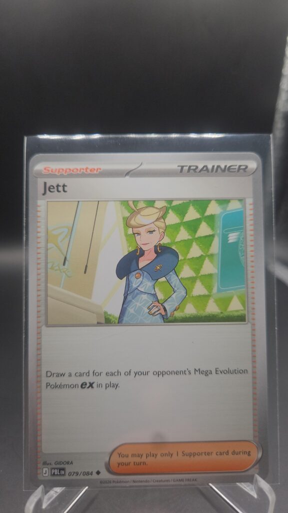Jett 079/084 Base Common Pokémon card from the Mega Evolution Era Pitch Black ME05 set in Near Mint condition