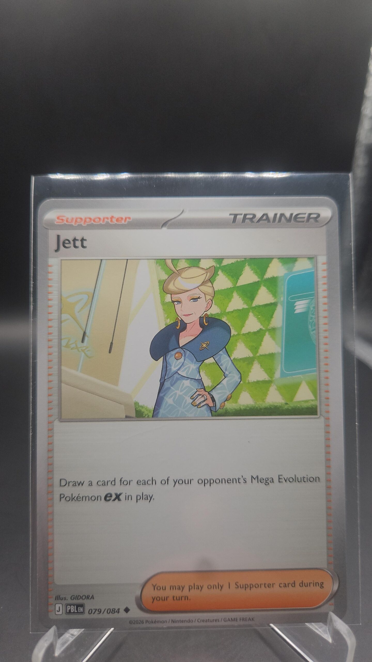 Jett 079/084 Base Common Pokémon card from the Mega Evolution Era Pitch Black ME05 set in Near Mint condition