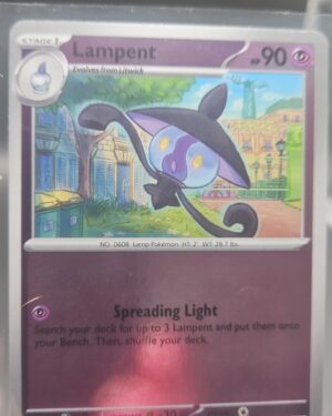 Lampent 037/084 Reverse Holo Pokémon card from the Mega Evolution Era Pitch Black ME05 set in Near Mint condition.