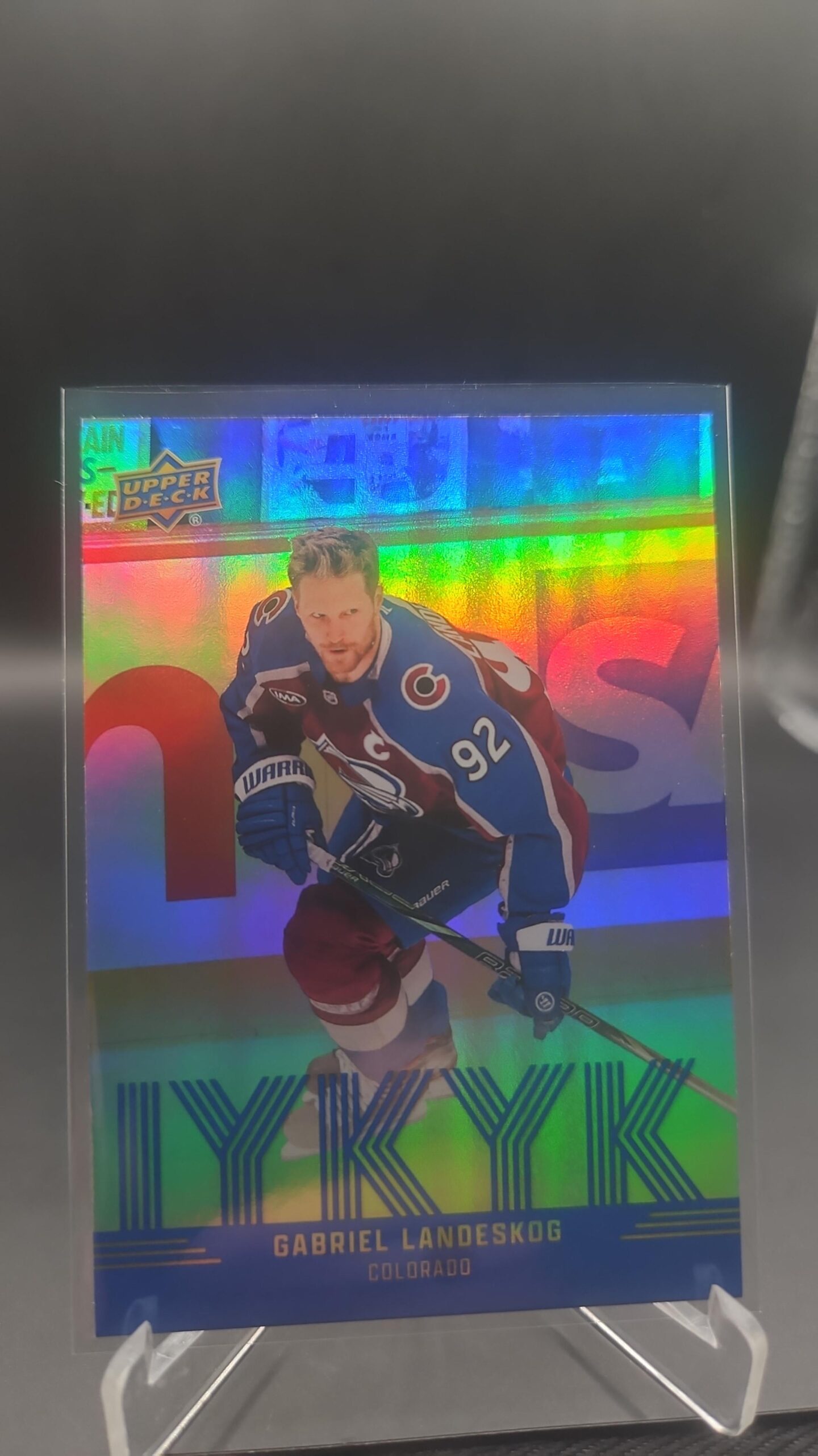 Gabriel Landeskog IYKYK #IYKYK‑2 card from 2025‑26 Upper Deck Series 2 in Near Mint condition.