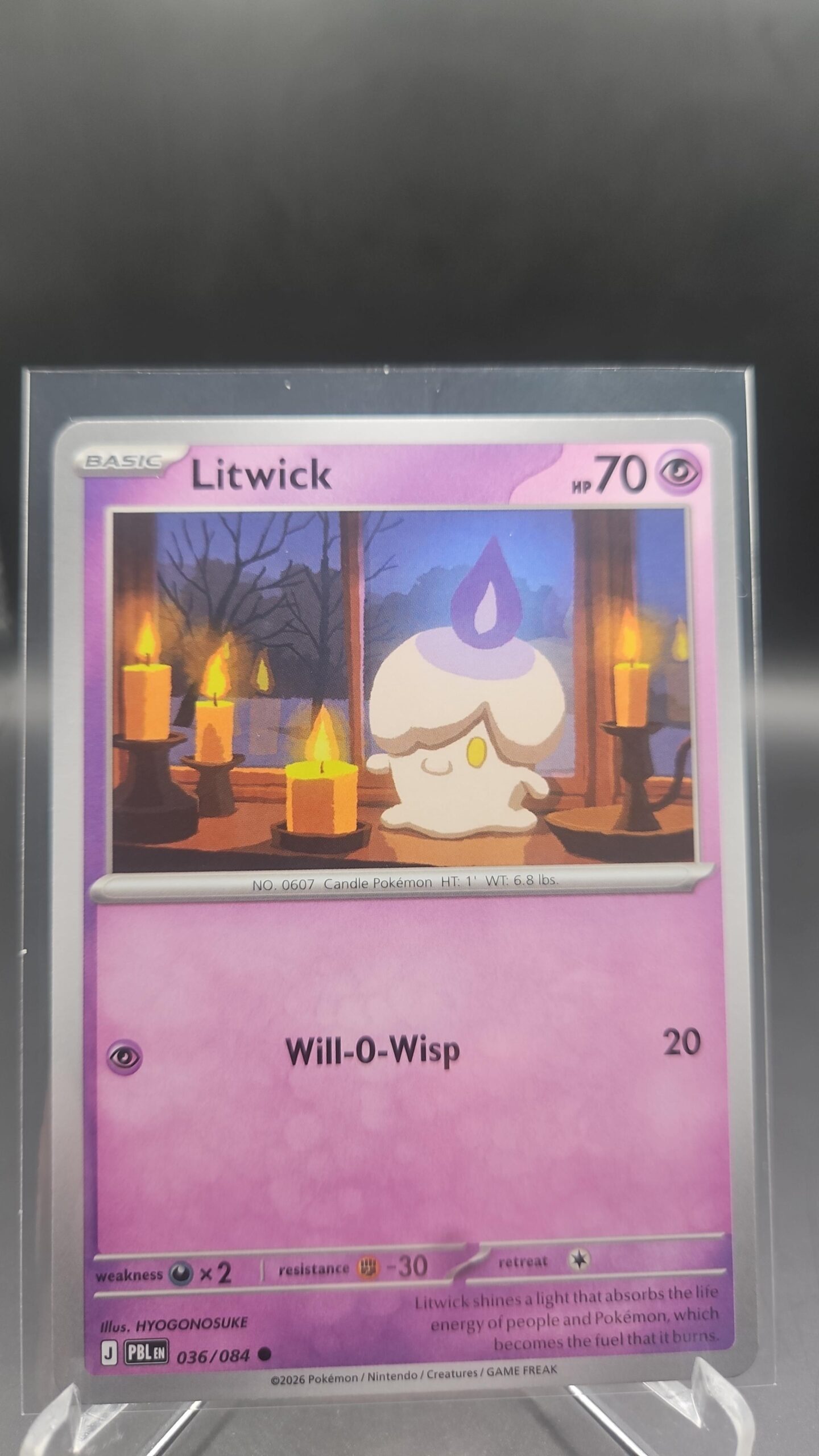 Litwick 036/084 Base Common Pokémon card from the Mega Evolution Era Pitch Black ME05 set in Near Mint condition.
