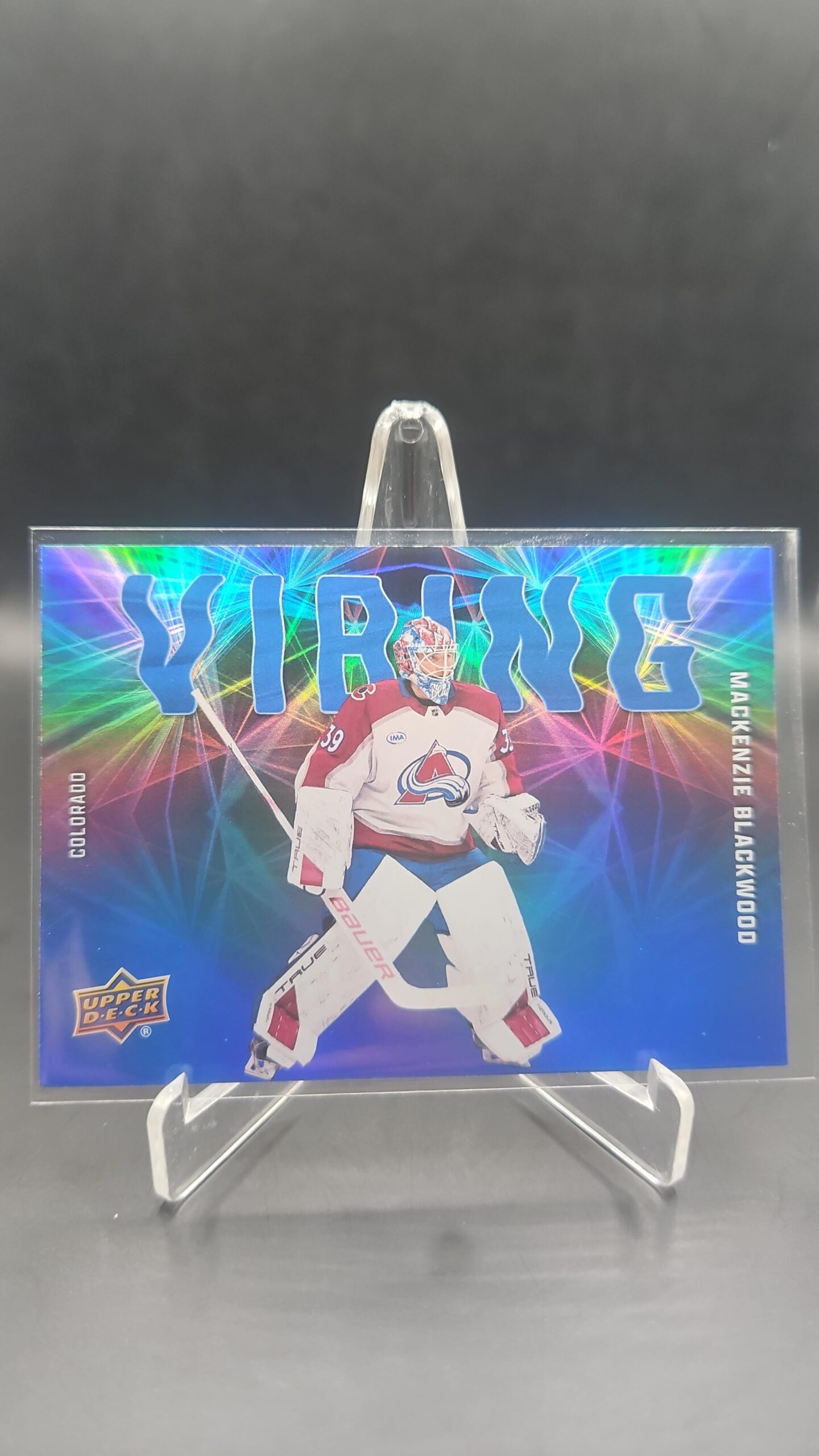 Mackenzie Blackwood Vibing #VB‑19 card from 2025‑26 Upper Deck Series 2 in Near Mint condition.
