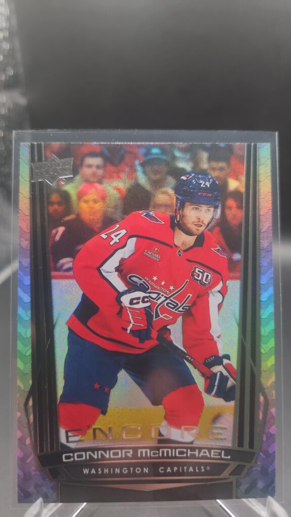 Connor McMichael Encore #E‑121 card from 2025‑26 Upper Deck Series 2 in Near Mint condition.