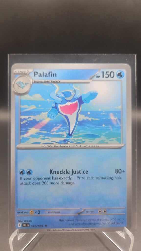 Palafin 022/084 Base Rare Pokémon card from the Mega Evolution Era Pitch Black ME05 set in Near Mint condition.