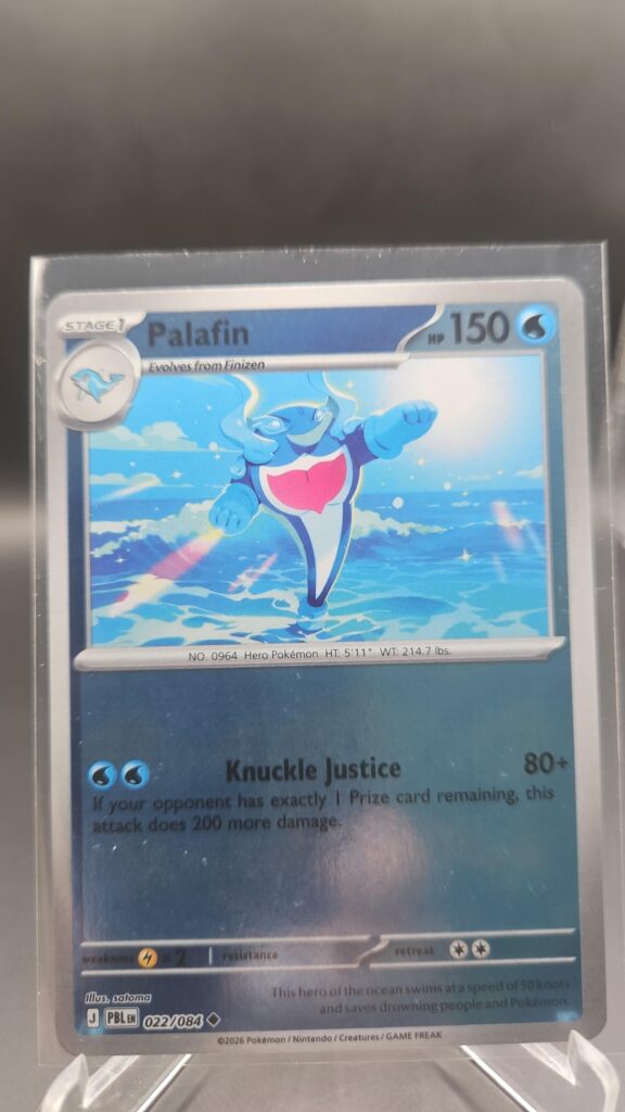 Palafin 022/084 Reverse Holo Pokémon card from the Mega Evolution Era Pitch Black ME05 set in Near Mint condition.