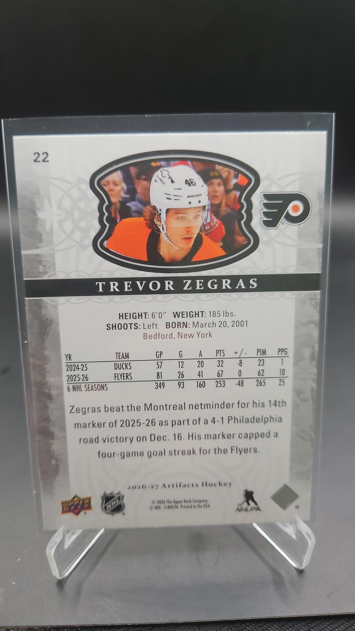 2026-27 Upper Deck Artifacts Base Trevor Zegras #22 - Image 2